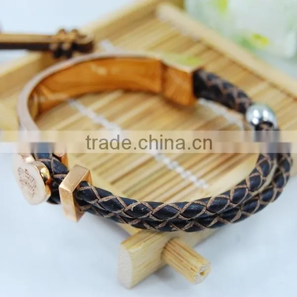 Stainless Steel Jewelry, Stainless Steel Leather Bracelet photo-6