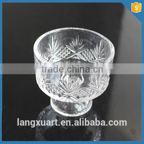 LXHY-G0102 Engraved Small Bulk Glass Ice Cream Bowl photo-2