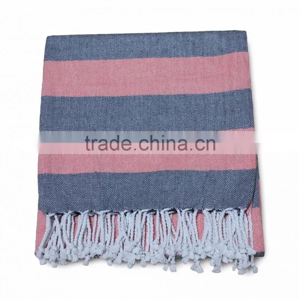 Turkish Hamam Peshtemal Cotton Towels, Beach & Bath Towels - Black Orange