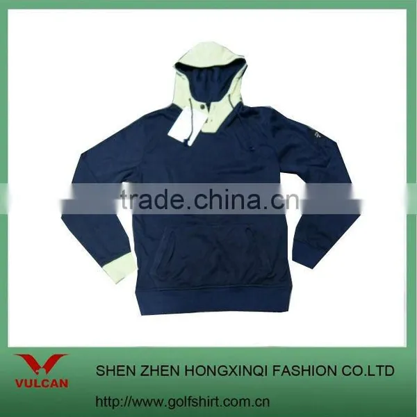 Cheap Mens Plain black hooded sweatshirt/Hooded Sweatshirts with Kangaroo Pocket