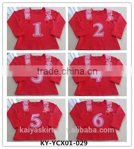 Latest 100%cotton Gold Ear Tops Designs Baby Blouse Clothing photo-5