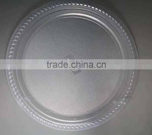 High Quality Clear 10 Inch Round Shape PS Plastic Plate Take Away