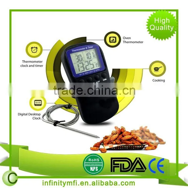 Best Selling Digital Thermometer for Oven Digital Lcd Display Probe Food Thermometer Timer Cooking Kitchen BBQ Meat photo-2