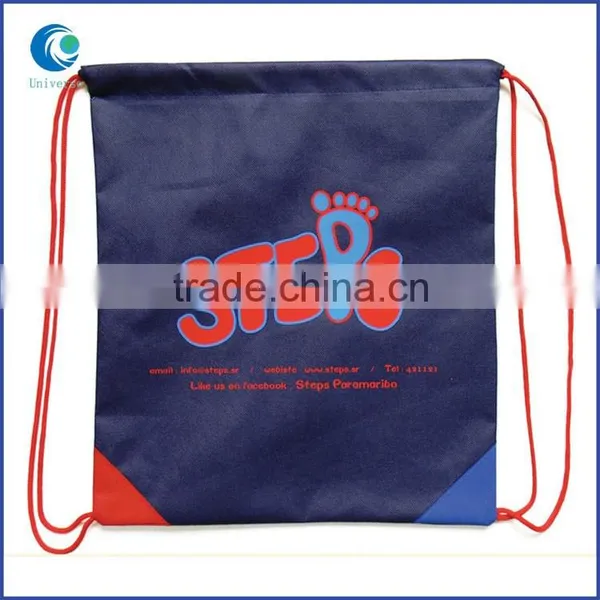 Black Logo Drawstring Nylon Backpack Bags photo-5