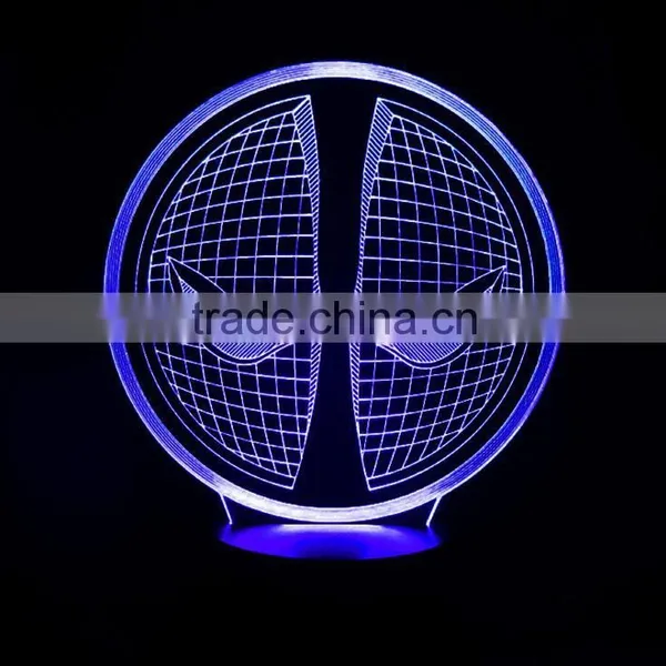 3D Optical Illusion Spiderman Pattern Night Light 10 Colorful LEDs Ultra-thin Acrylic Light Panel AA Battery or DC 5V photo-2