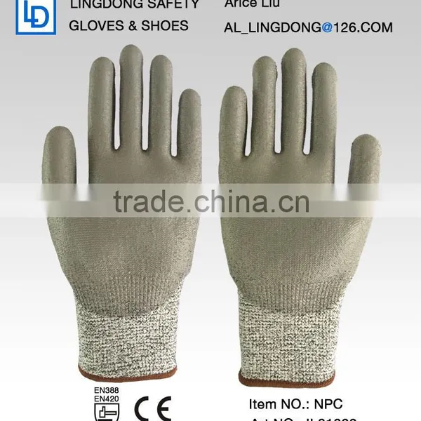High Quality Level 3 Cut Resistant PU Coated Glove