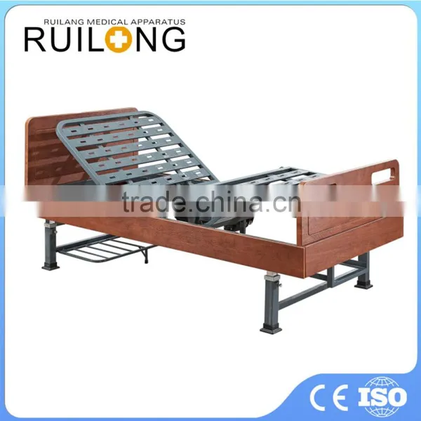 Carbon Steel Frame Two Motor Electric Hospital Wood Bed