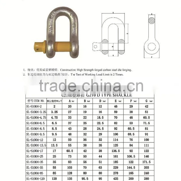 Hardware G210 Adjustable Chain Dee Shackle photo-2
