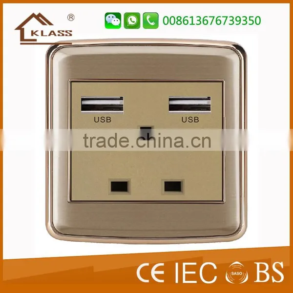 Superior Materials Lights Switch Manufacture With Silver Alloy Touch Point Of Double 13A Switched Socket photo-5