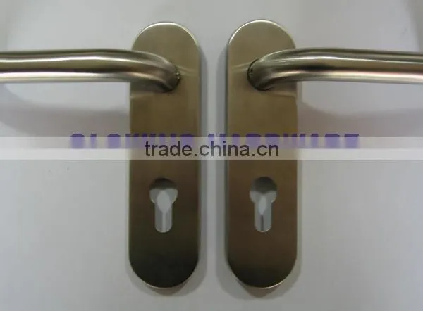 Stainless Steel Door Handle With Plate / Door Lever Handle on Plate / Short Plate Door Handle photo-2