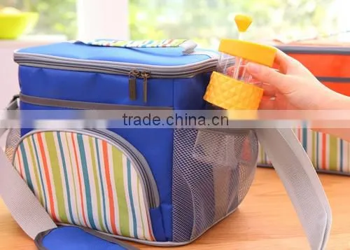 Promotional 600D Striped Cooler Bags W/ Strap photo-2