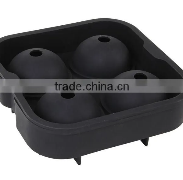Hot Selling 4 Cavities Round Silicone Ice Ball Tray photo-3