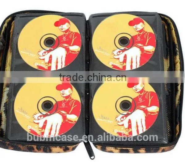 Fashion 64 Capacity Snow Leopard Grain PU Leather Cover CD DVD Bag CD DVD Storage Bag Car Disc Case photo-3