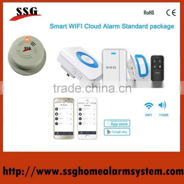 100m Wireless Working Range Smoke Detector Work With APP Control Home Alarm System Panel