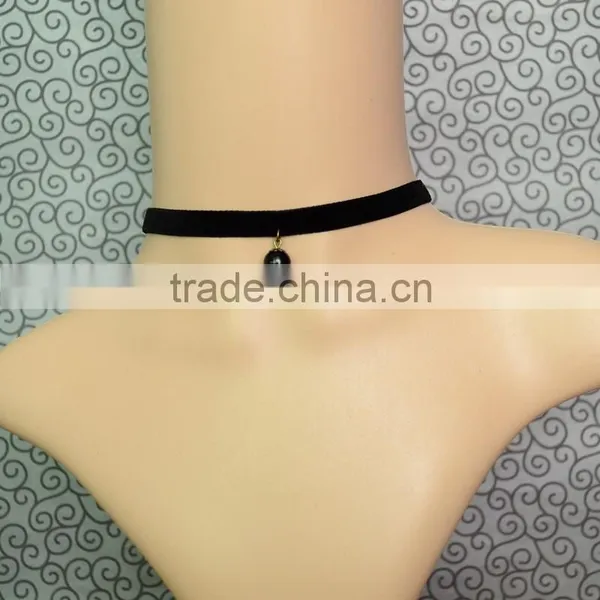 Original Handmade Retro Classic Gothic Hepburn Models Velvet With Black Pearl Necklace Choker Special Promotions Wholesale Trade