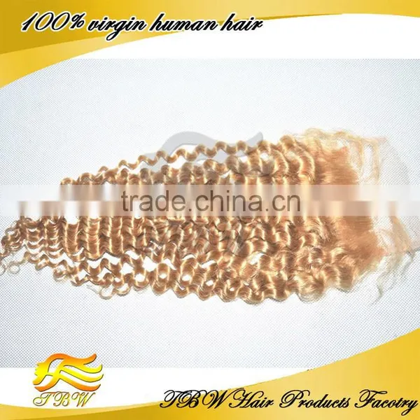 Wholesale Russian Hair Extensions Russian Blonde Curly Closure photo-2
