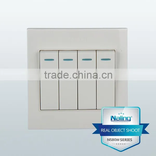 push button switch 4 Gang 1 way/2 Way wall light Switch