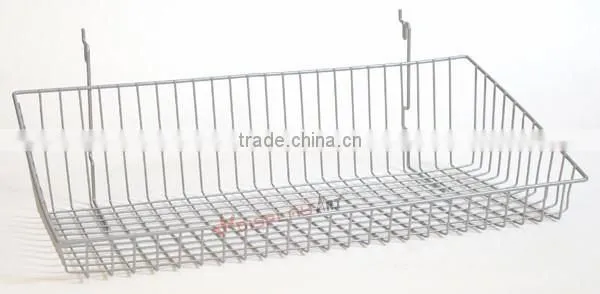 Large Hanging Storage Slatwall Metal Wire Mesh Display Basket photo-3