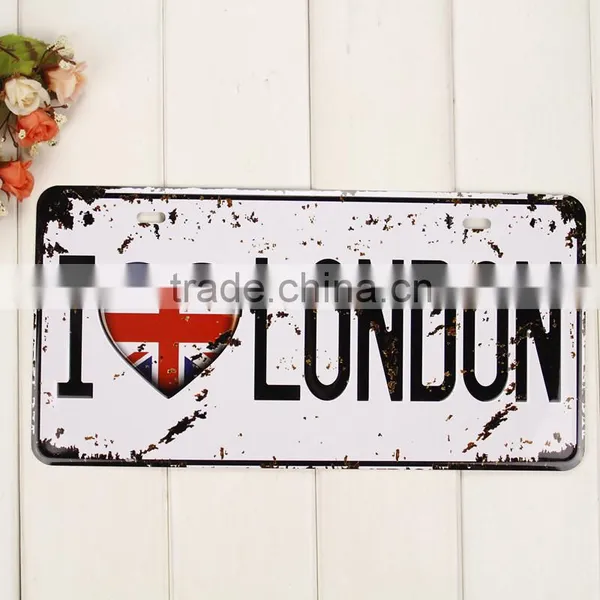 Souvenir Vintage US Embossed Custom Aluminum Car Plate License Plate photo-2