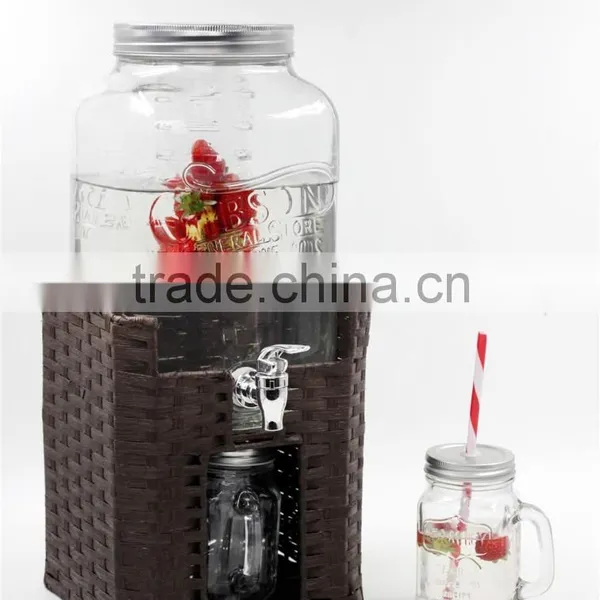 8L Party Drink Square Glass Water Dispenser Pvc Base photo-2
