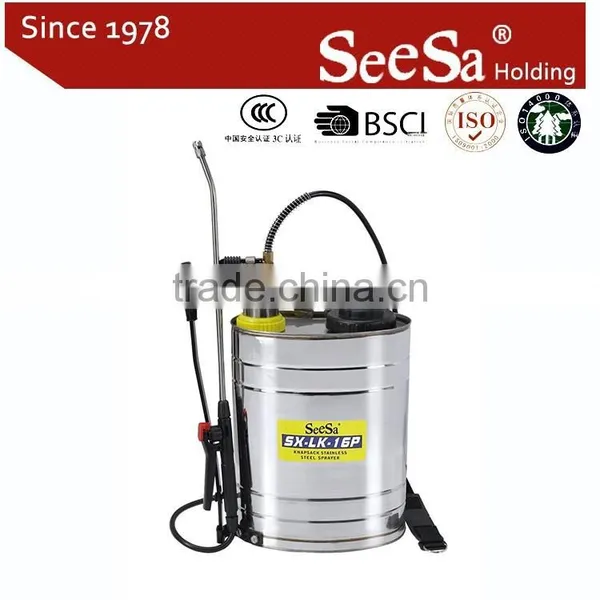16L High Quality Stainless Steel Sus-304 Stainless Steel Knapsack Manual Sprayer