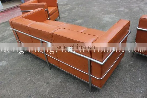 Sectional Leather Sofa Furniture BY2105 Stainless Steel Frame photo-2