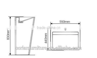 Acrylic Solid Surface Corian New Design Hote Bathroom Basin Stand photo-5
