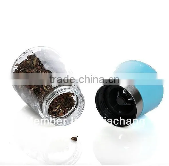 Manual Slender Glass Spice Grinder Jars With Black Lid photo-4