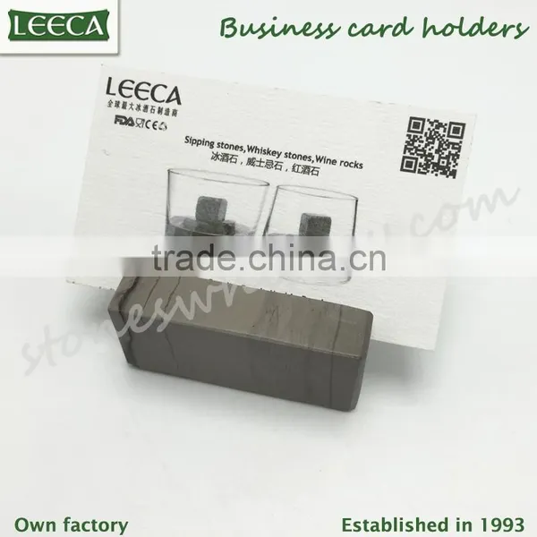 Rectangle Shape Natural Marble Rock Stone Name Card Holder photo-2