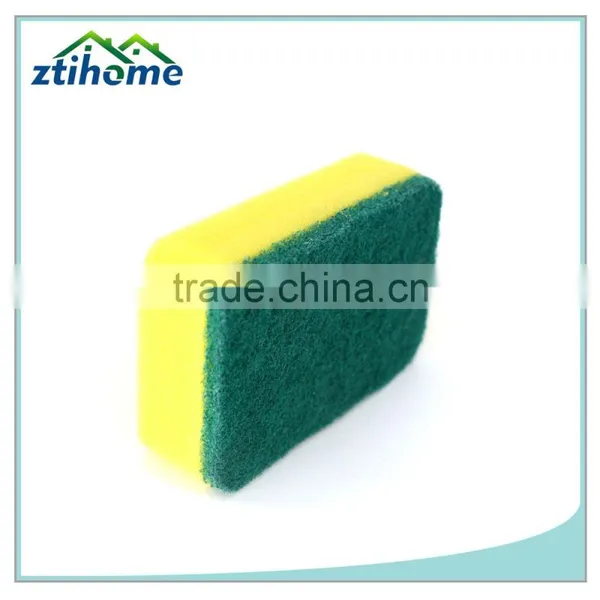 Different Rectangle Kitchen Green Scouring Pad With Yellow Sponge photo-2