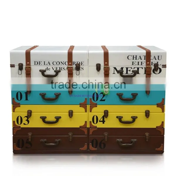 Art Furniture Chest Of 8 Drawers, Suite Case Shaping Front Side Multi Color photo-3