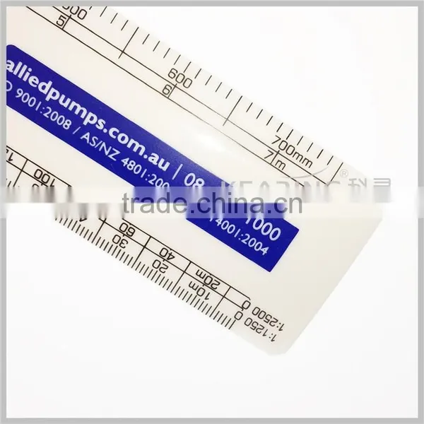 Durable Plastic Glossy Surface Flat Oval Scale Ruler ( 30cm & 15cm ) With Different Proportions photo-3