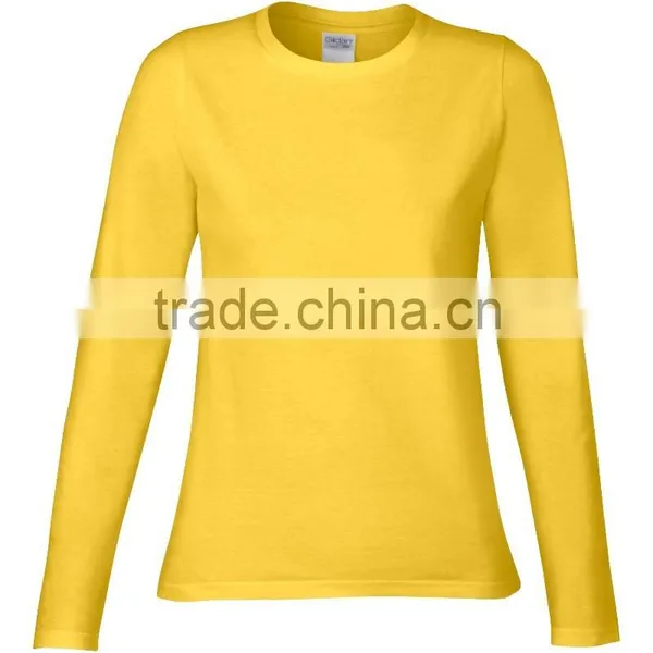 2016 New Women's Autumn T-shirt, O-neck Long Sleeve Cotton T-shirt Custom Wholesale