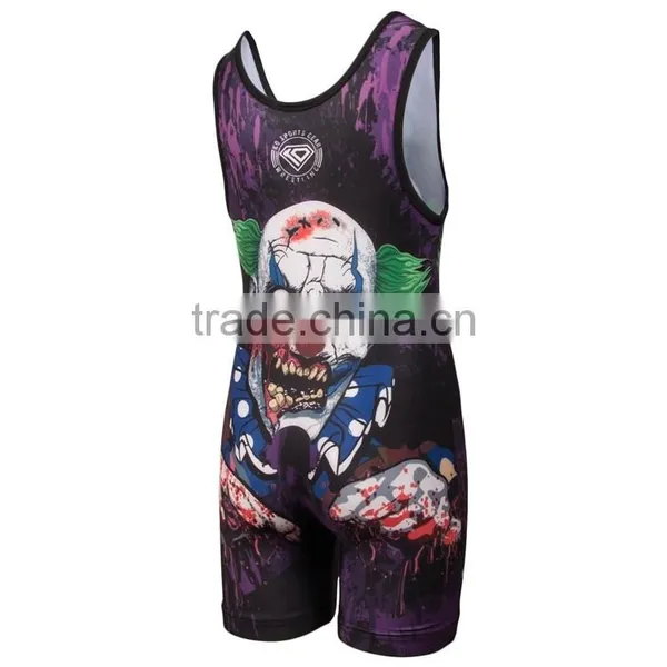 Hot Sale Cheap and Cool Custom Sublimated Wrestling Singlets photo-2