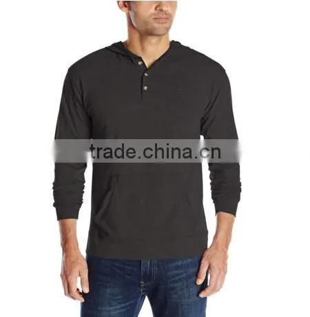 New Style Design Custom Cotton Spandex Solid Color Long Sleeve Hoodie for Men photo-5