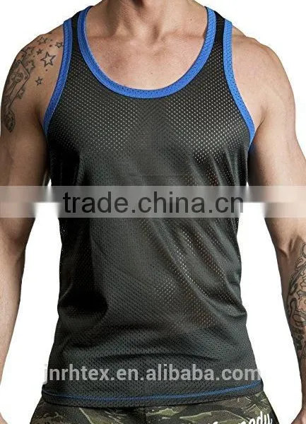 Custom Mens Polyester Mesh Sport Gym Tank Top photo-4