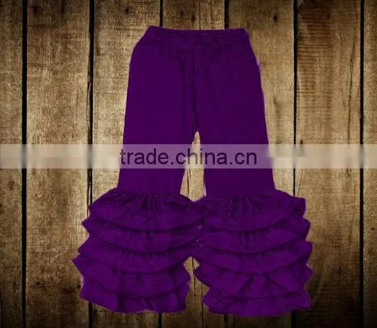 2016 Latest Designs Baby Muliti Ruffles Pants Girls Soild Colorful Leggings Kids Children Girls' Wholesale Ruffle Legging Pants photo-6