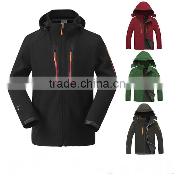 Fashion Men Jackets Outdoor Fleece Windproof With Hood photo-3