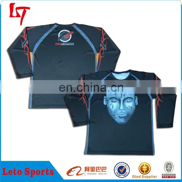 100% Polyester Sublimated Printing Lacrosse Jerseys With Long Sleeves