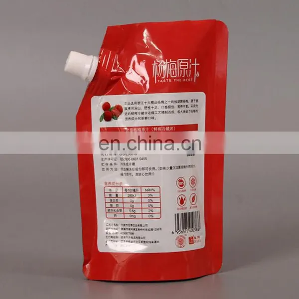 Customized Cheaper Price Red Plastic Liquid Hand Soap Stand up Spout Pouch Bag for Fresh Fruit Juice photo-2