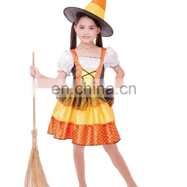 Halloween and Cosplay Fashion Design Orange Witch Girl Dress photo-2
