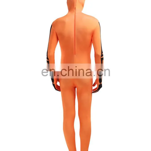 Orange Skull Jumpsuit Second Skin Suit Zentai Bucks Halloween Costume photo-5