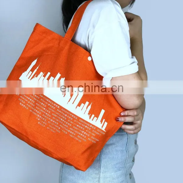 Custom Personalized Red Cotton Tote Bags Printed Logo photo-4