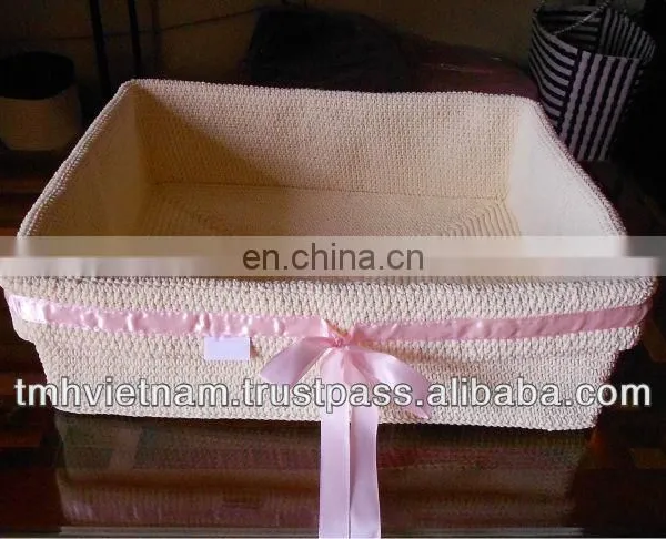 Cream pp Yarn Crochet Holder Basket