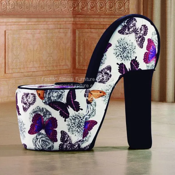 Modern Creative Design Colorful Shoe Shaped Furniture High Heel Shoe Chair photo-2