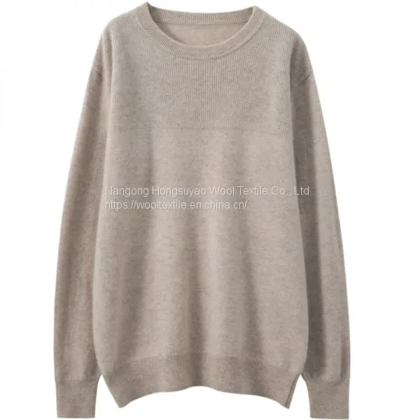 Mens Round Collar Pure Knitted Wool Wholesale Cashmere Sweater Jumper photo-2