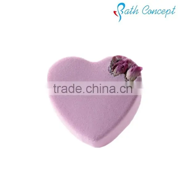 Natural Heart Shape Bath Fizzer Bath Bomb With Dry Flower Supplier's Choice photo-2