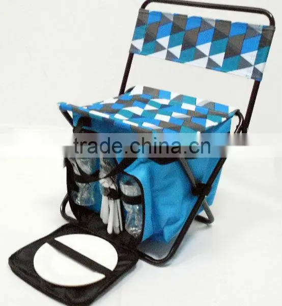 Portable Folding Cooler Chair / Folding Chair With Cooler Bag