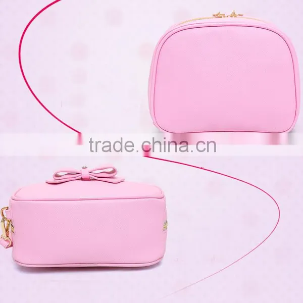 OEM Cute Pink pu Leather Cosmetic Bag Pouch,high Quality Travel Organizer Makeup Bag,funky Cosmetic Bag as Makeup Bag photo-5