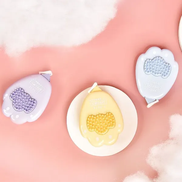 OEM Customized Correction Tape Cat Paw Shape Office and Student 5mm*12m Cute Pad for Finger Rubbing Colourful White-out Tape photo-3